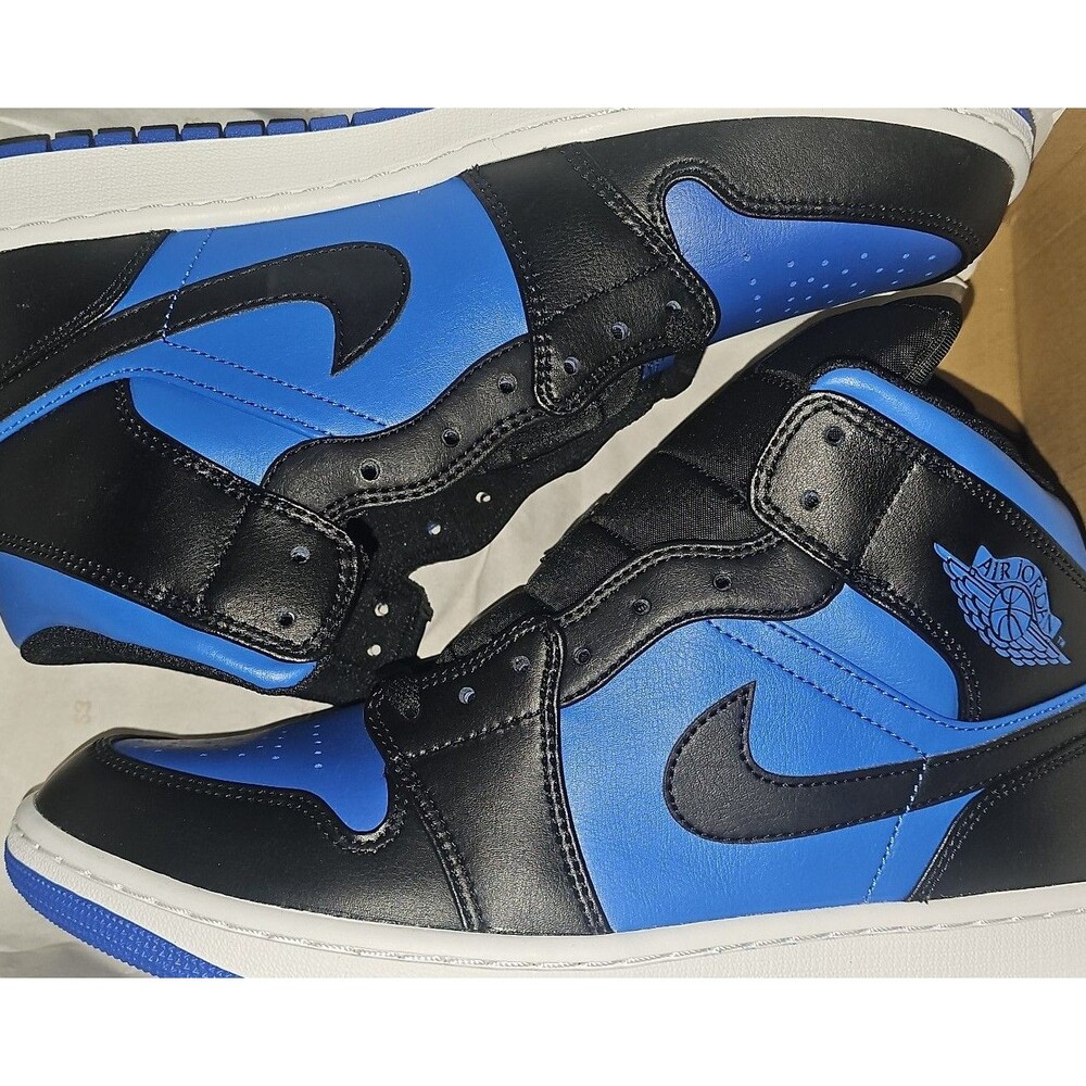 Nike Air Jordan 1 Mid Sneaker Black Royal Blue Shoes Men's 10 DQ8426-042 11.5W